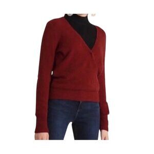 Madewell Women's Sweater Wrap Front Coziest Yarn Pullover Wool Alpaca Medium